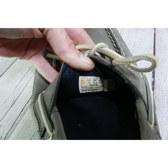 Timberland Earthkeepers Kiawah Bay Gray Leather Moccasin Boat Shoes Size 14 - Picture 8 of 9